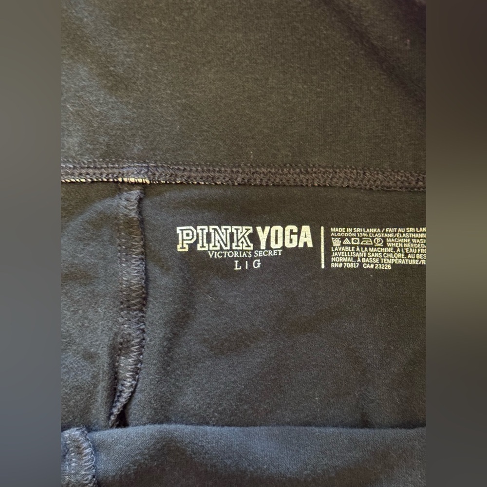 VS PINK VINTAGE Y2K YOGA CAPRI LEGGINGS TIE DYE BLING RHINESTONE LOGO RARE LARGE - Picture 3 of 6